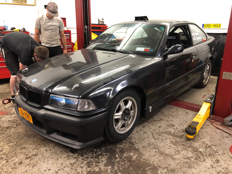 The almost-rally car at the end of the day. Yes, those are 15s on the front and 17s on the rear.